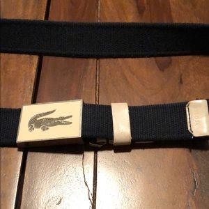 Navy Lacoste twill belt